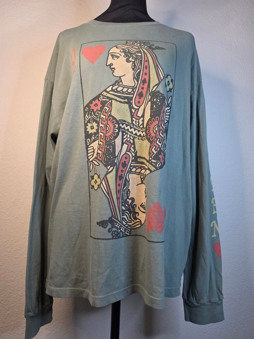 Daydreamer for Free People Queen of Hearts Long-sleeve Tee Vintage Card Graphic